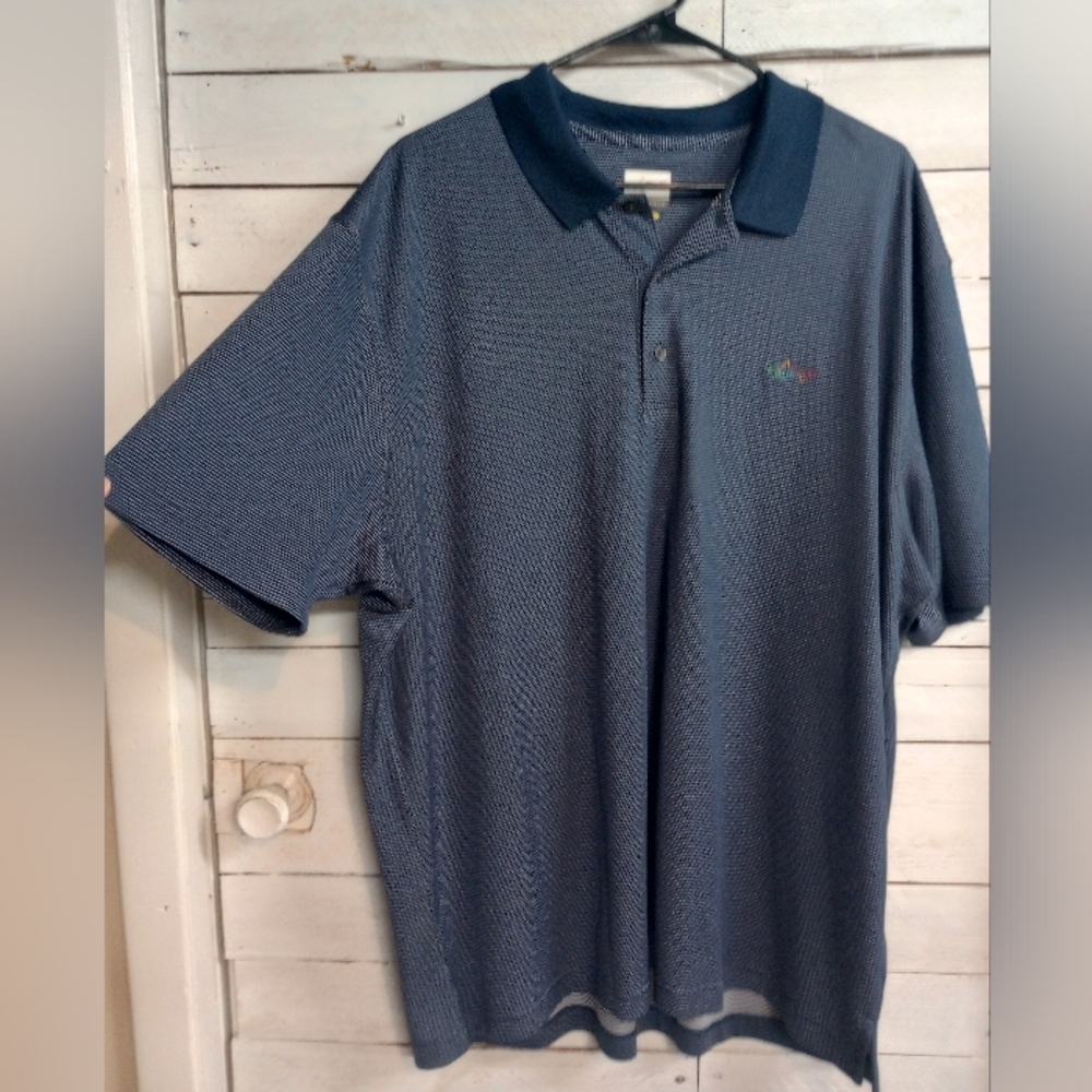 Greg Norman Mens Size 2XL Golf Polo Shirt Blue Short Sleeve Golfing Activewear *